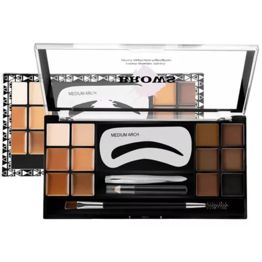 Paleta de Maquillaje de Cejas de 12 Colores – Kit Completo para Cejas Perfectas